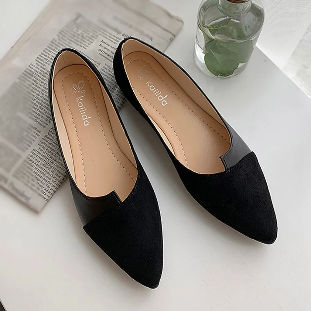 CALEBGAR Dames kanten ballerina's schoenen comfortabele