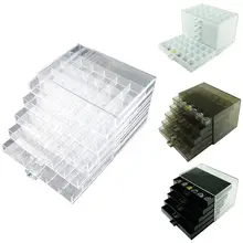 Прозрачный 120 Маникюр для ногтей сетка художественные бусы со стразами ящик для хранения ювелирных изделий контейнер витринный футляр-Органайзер