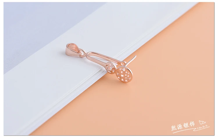 S925 sterling silver DIY accessories, safety buckle buckle amber beeswax jade pendant clasp head clip