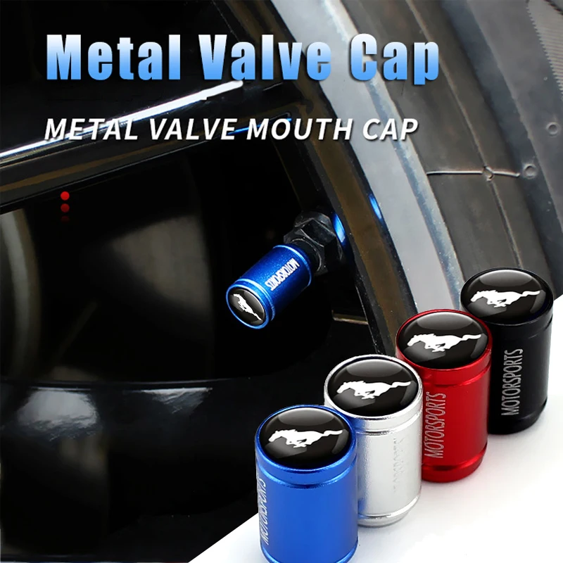 4 цвета шт. колпачки для клапанов автомобильных колес защитное украшение Ford Mustang