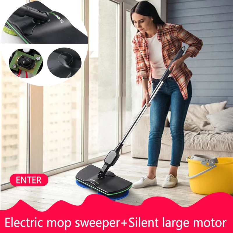 

Wonderlife Charging Electric Mop Hand-Held Wireless Electric Rotating 360 Degree Mops Machine Household Cleaning Helper 