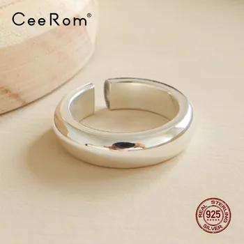 

CeeRom Minimalist Sterling Silver Smooth Rings Classic Engagement Finger Rings for Women Pure Silver Ring Fine Jewelry Anillos