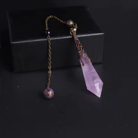High Quality Natural Stone Facet Amethysts Pendulum for Dowsing Pendant Healing Purple Crystal Pendule Chakra Pendulum Jewelry 1