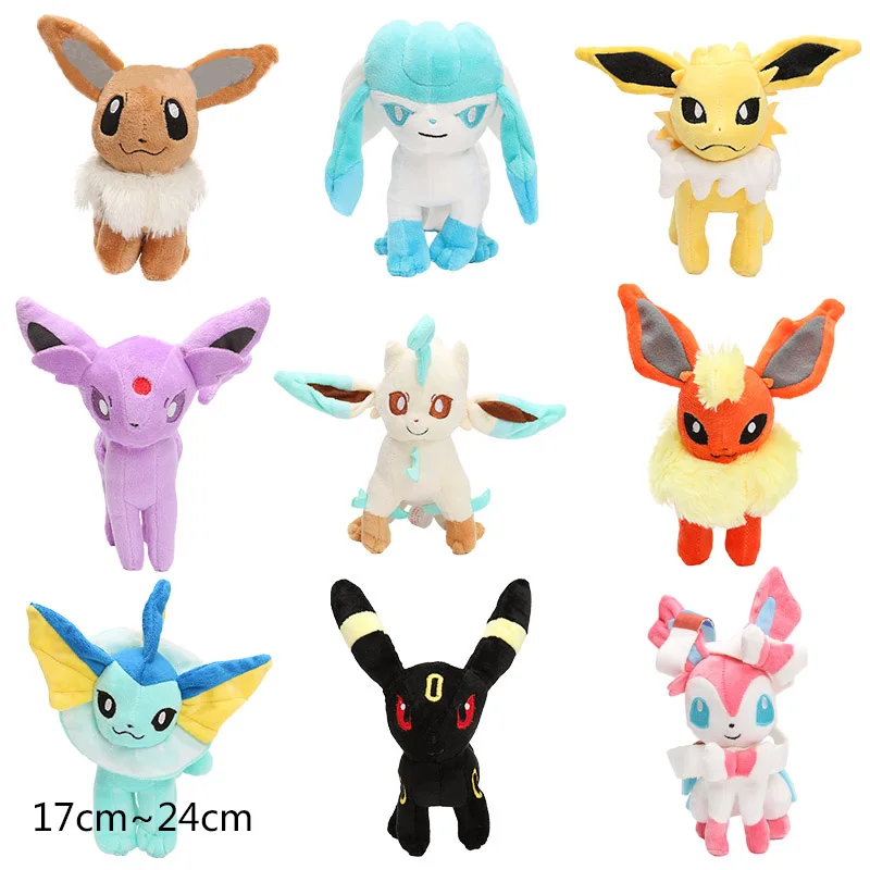 9 шт. 20 см Eevee Espeon Плюшевые Eevee Umbreon Glaceon Vaporeon Flareon Jolteon Плюшевые Eevee Ex Gx Мега куклы рождественские подарки