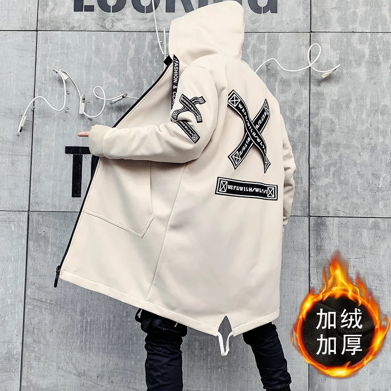 VERSMA Winter Korean Ulzzang Thick Long Windbreaker Trench Coat Men Hip Hop Oversized Gothic Men Long Jacket Parka