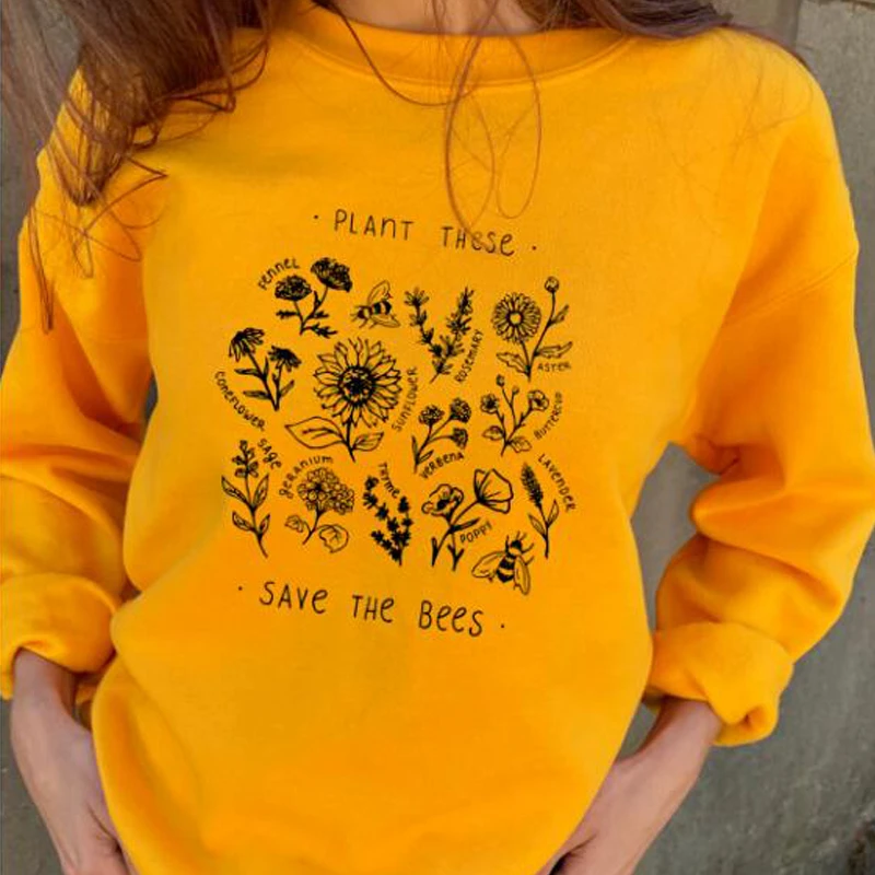 yellow graphic sweatshirt