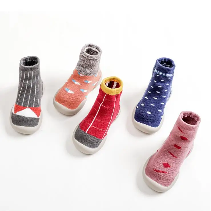 baby toddler shoes non-slip  Geometry Patchwork color shoes sock floor shoes Anti-off Foot Socks 5colors T09 TX01