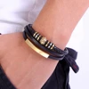 Men’s Multi-layer Leather Stainless Steel Metal Luxury Leather Bracelet Budget Friendly Accessories 