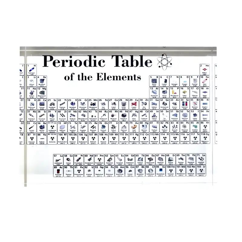 Acryl Perioden System Anzeige mit Echten Elementen Kinder Unterrichten Schu O1U7