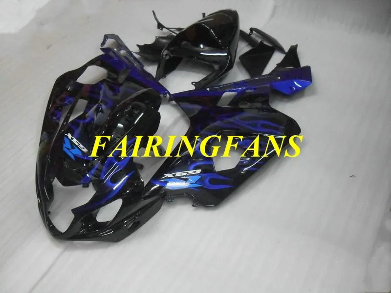 Комплект обтекателей для мотоцикла GSXR600 750 K4 04 05 GSXR 600 GSXR750 2004 2005 Синий Пламя Черный Обтекатели Кузов+ подарки SE57