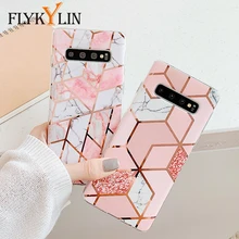 Чехол FLYKYLIN для samsung Galaxy S10e S10 Plus S9 S8+ задняя крышка на розовое покрытие мраморный Гладкий Мягкий ТПУ силиконовый чехол для телефона