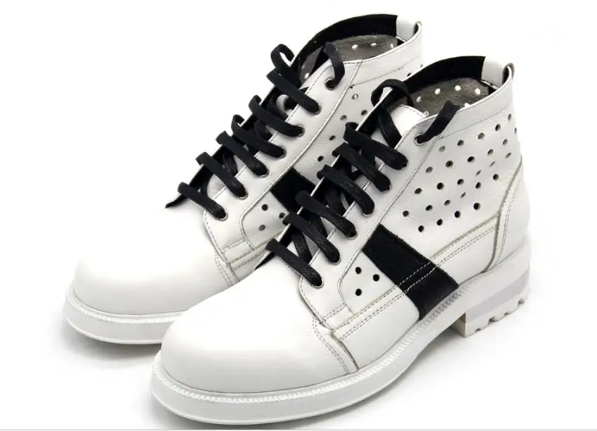 

New summer Martin boots classics men ankle boots genuine leather lace up men shoes fashion round toe men's boots