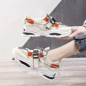 

2020 Chunky Sneakers Women Thick Bottom Platform Shoes Women spring Outdoor Brand New Walking Footwear Size 36-42 E16-70