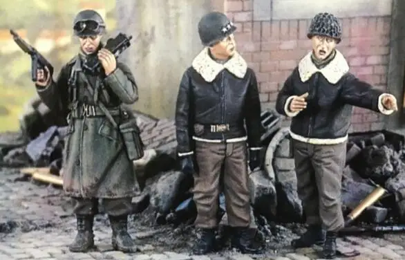 

New 1/35 Resin Figure General Patton & Staff 3pcs/set Model Kits (no base)