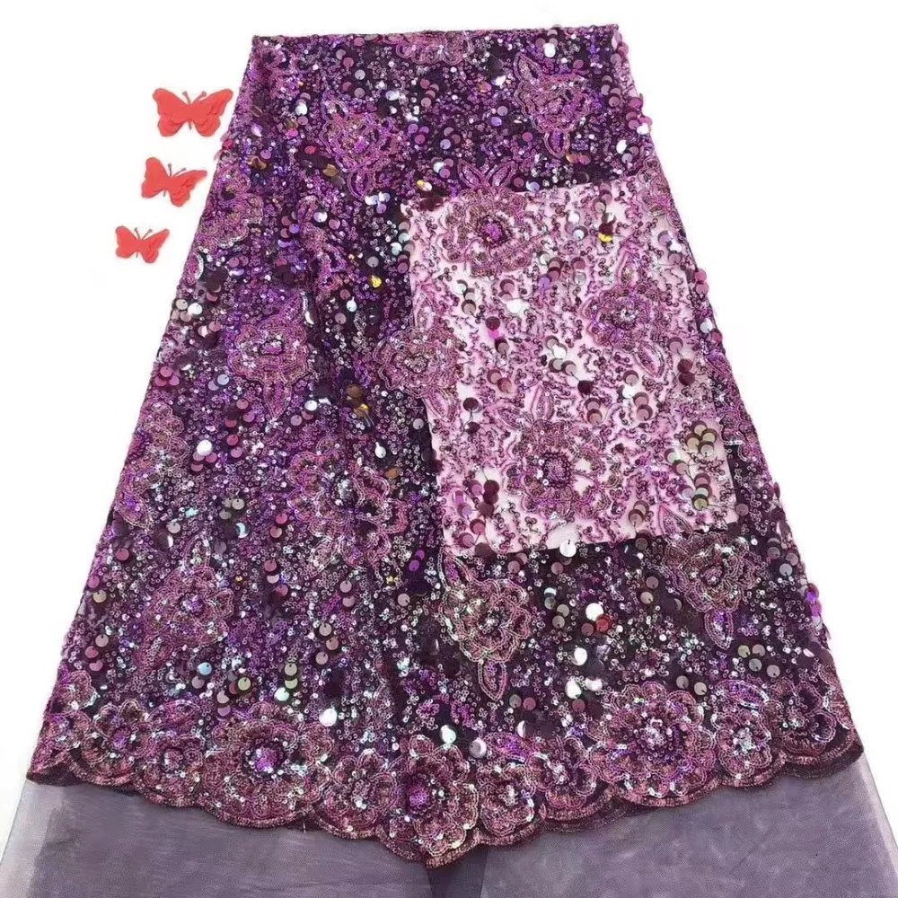 2020 African  french Laces cord lace cotton lace Nigerian 3D Guipure  High-quality  African French Net Lace Fabric (3)