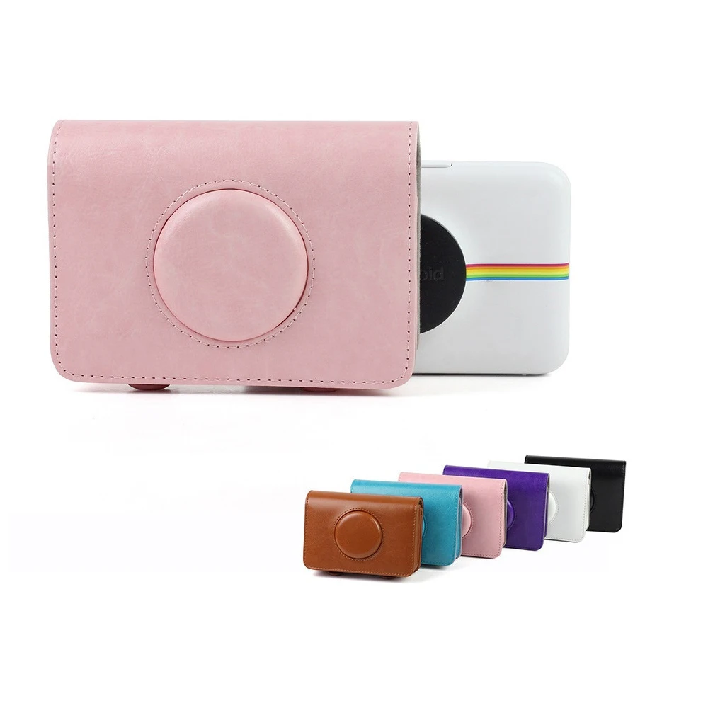 

PU Leather Camera Bag Retro Protective Case Cover Pouch for Polaroid Snap Touch Camera Backpack