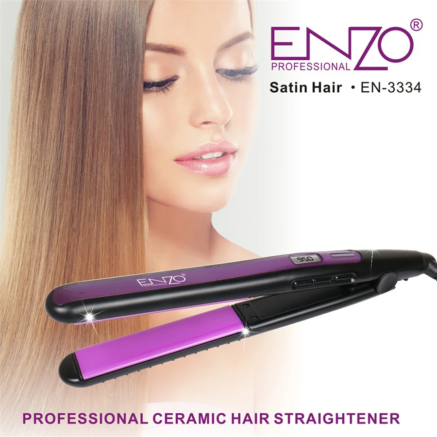ENZO alisador de pelo profesional, plancha plana de titanio con pantalla  LCD, rizador de pelo de calentamiento rápido, alisador|Planchas de pelo| -  AliExpress