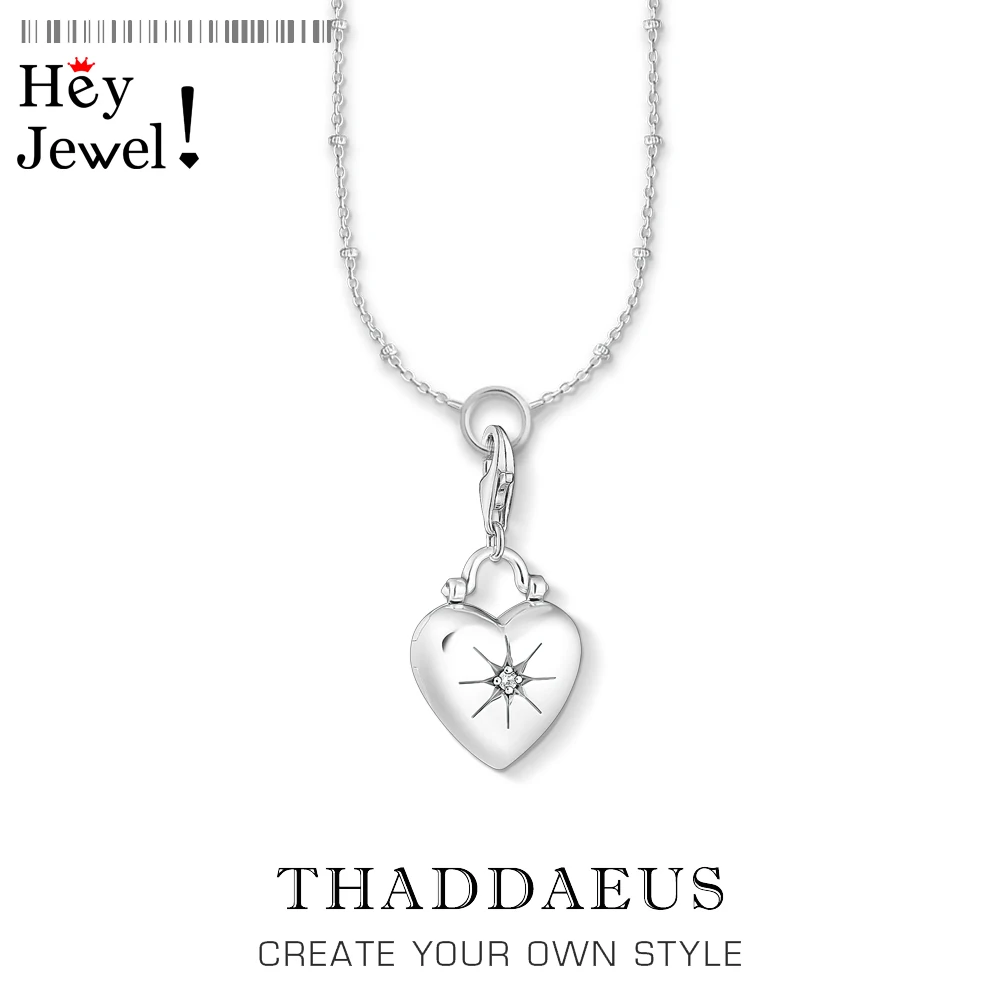 Necklace Heart Locket Medallion 2020 Winter New Fashion Delicate Vintage Jewelry Europe 925 Sterling Silver Gift For Women | Украшения и