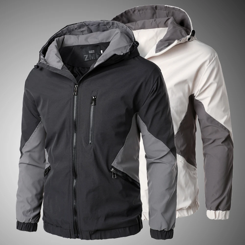 Chaqueta con capucha y cremallera para hombre, ropa de calle Bomber, rompevientos, ropa deportiva para hombre, prendas de vestir ajustadas, otoño 2020|Conjuntos para hombres| AliExpress