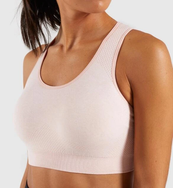 Pale pink Vital gym бесшовный спортивный бюстгальтер для тренировок для тренажерного зала, высокоэффективный бюстгальтер для занятий йогой с вкладышами, одежда для активного отдыха, женский топ для йоги, бесшовные топы для фитнеса - Цвет: Pale pink