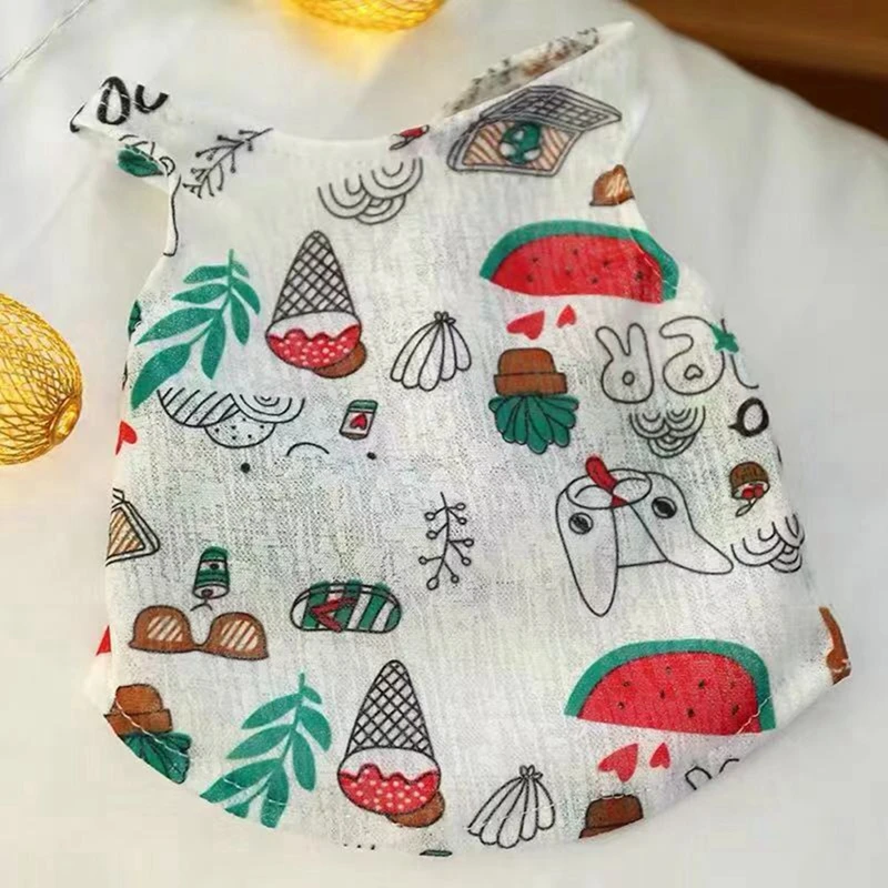 Pet Dog Vest Breathable Fruit Print Clothes Pet Beach Couples Clothes Soft Shirts For Chihuahua Teddy Yorkie