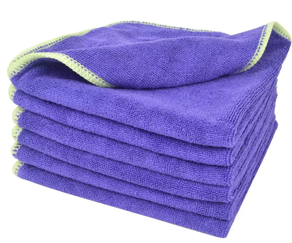 Grape SINLAND многофункциональная микрофибра, тряпка для очистки, протирание, впитывающая ворс, пыль, тряпки для объектива для дома и кухни,, 12 дюймов x 12 дюймов, синий, 6 шт. в упаковке - Цвет: Grape