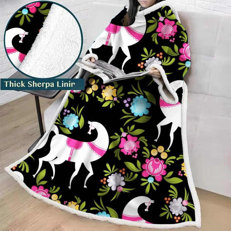 Model 11 Super Soft Winter Warm Fleece Cloak Blanket Creative Long Sleeves Throw Blanket for Travel Airplane Train Nap Blanket - Цвет: Model 11
