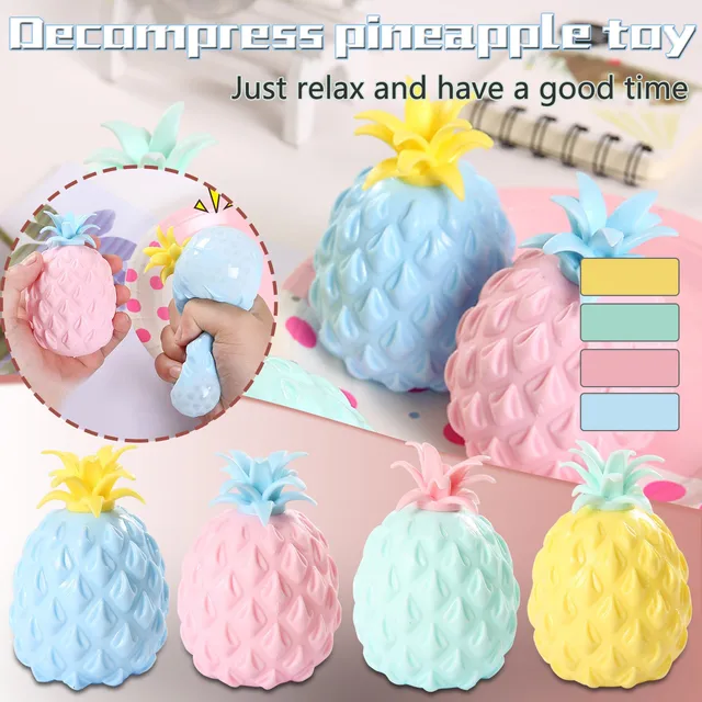 Cheap Flour Pineapple Relief Stress Balls Fidget Toys Squeeze Fruit Anti Stress Decompression for Kids Antistress Children 2