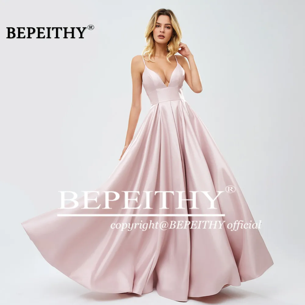 BEPEITHY сексуальное длинное вечернее платье на тонких бретелях Vestido De Festa открытые туфли красного цвета с v-образным вырезом вечерние платье