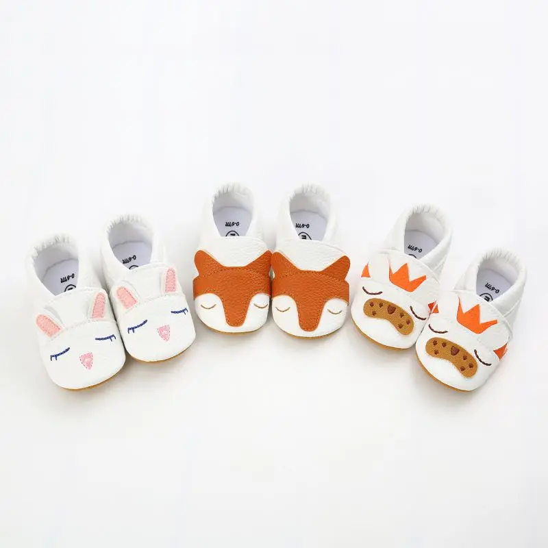 

Spring Autumn Toddler Baby Boys Girls Shoes Cute PU Comfortable Cartoon Animal Pattern Anti-Slip Soft Soled First Walkers Shoes