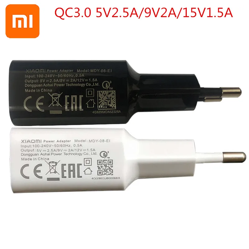 Адаптер быстрой зарядки XIAOMI Mi QC3.0 18 Вт 12 В а Usb 1 м кабель Type C для 8 Lite 9SE 6 A2 A3 5s CC9E Redmi