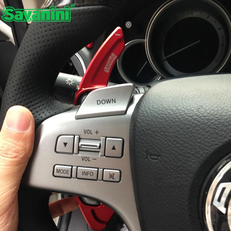 2pcs Aluminum Steering Wheel Shift Paddles Shifter Extension for Mazda 6  3 Speed and RX-8 auto car styling Savanini brand images - 6