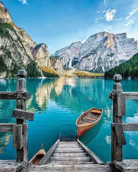 

Mountain Lake DIY Painting By Numbers Landscape Handpainted Oil Painting Modern Home Wall Art Canvas Painting Art 40x50cm