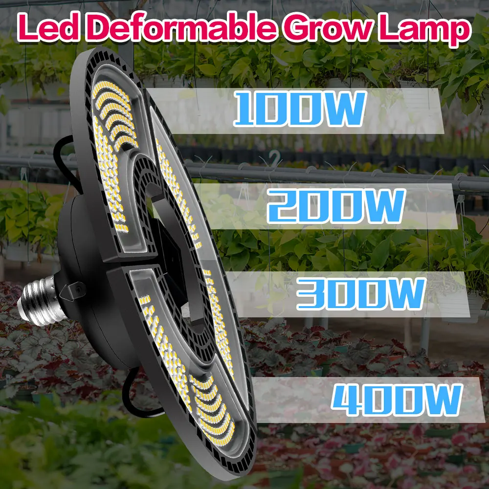 E26 Led Grow Light 100W 200W 300W 400W Full Spectrum Led Grow Tent Lighting E27 Waterproof Deformable Flower Seedling Plant Lamp
