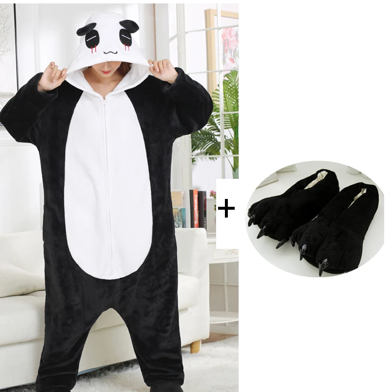 Pijamas de Panda mujer con cremalleras dobles monos de oso lindo para adultos Pijamas de una pieza de animales para hombres y mujeres disfraz de Cosplay de Halloween - AliExpress