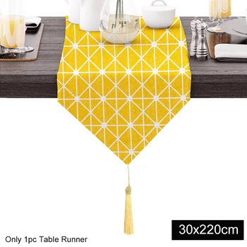 

Cotton Blend Printed Home Decor Washable Living Room Kitchen Dining Tabletop Table Runner Nordic Style Party Reusable Wedding
