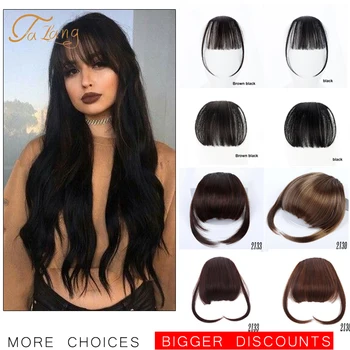 

TALANG Synthetic Fake Bang Hair Piece Clip In Hair Extension Fake Fringes Bang Women Natural Air Bangs Clip on Bangs
