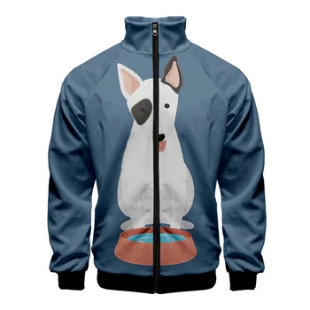 

2019 Terrier 3D Print Zipper Standing collar cool Popular comfortable Zipper Hipster Fashion Hooded Sweatshirt Hoodies Zipper