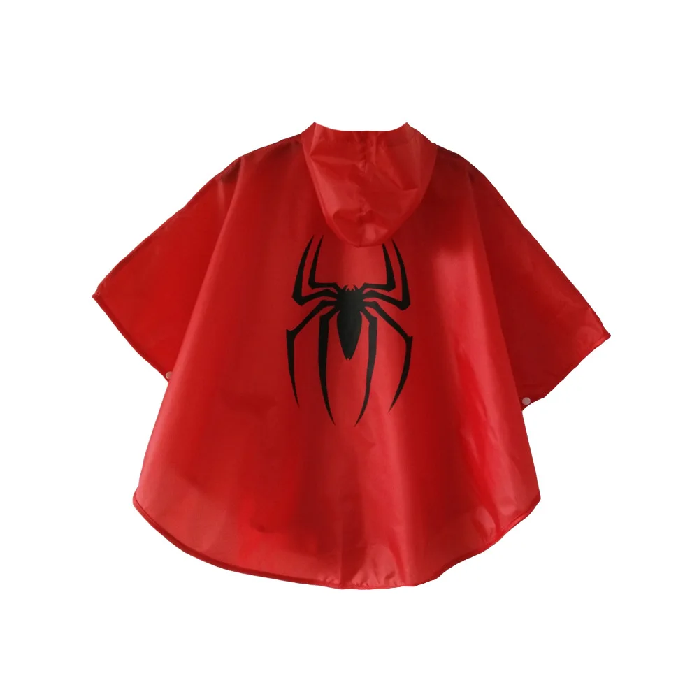 Модный детский дождевик Универсальный плащи паук водонепроницаемое пончо, дождевик пончо дождевик Шестерни непромокаемая одежда с капюшоном супергероя дождевик
