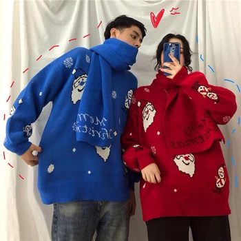 

130cm Scarf Christmas Letter Print Knitted Warm Shawl Scarves 2019 Autumn Winter Scarf Christmas Gift New