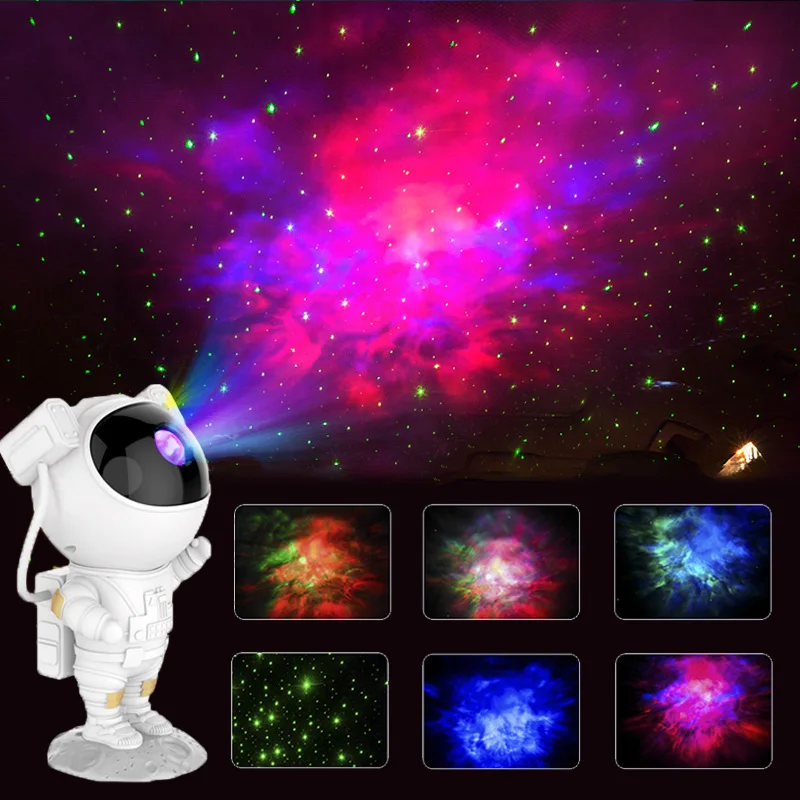 NEW Galaxy Projector Lamp Starry Sky Night Light For Home Bedroom Room Decor Astronaut Decorative Luminaires Children