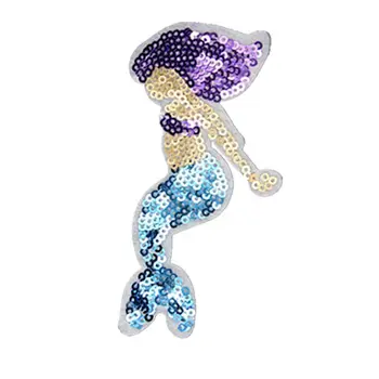 

7 PCS Mermaid Sequin Patch, Iron On/Sew On - Sequin Embroidered Patch