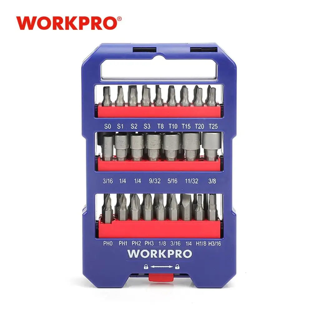 

WORKPRO 51-piece Screwdriver bits Set multi bits set with Slotted Phillips Torx Hex Bits and Nut Driver