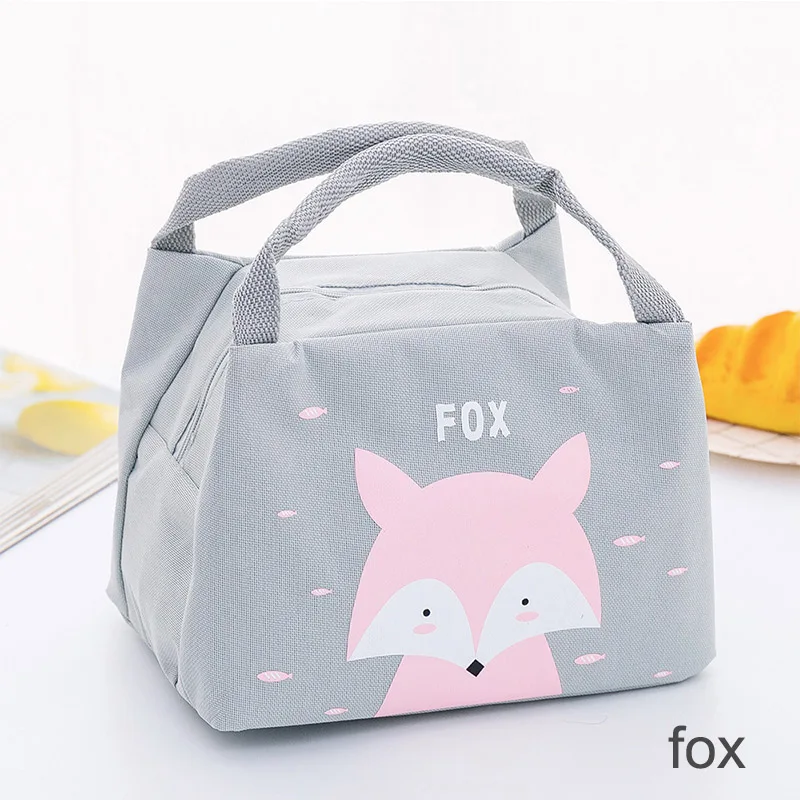 fox 1 шт. мультяшный Ланч-бокс с животными, термоизолированные сумки, детский Ланч-бокс, портативный контейнер для хранения еды, принадлежности для пикника - Цвет: fox