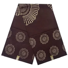 Оригинальная Настоящая Африканская ткань Базен Воск Принт ткань Анкара ткань хлопок Дамасская африканская Базен ткань для платья 6 ярдов 112402