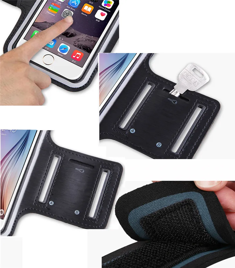 5.5 inch Adjustable Ultra Thin Sports Running Jogging Gym Arm Holder Mobile Phone Bag Pouch Sleeve For Cell Phones Universal