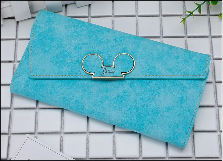 Disney мультфильм Микки портмоне девушка сумка монета сложить Женский Длинный кошелек пакет леди карты скраб кошелек держатель клатч для карт