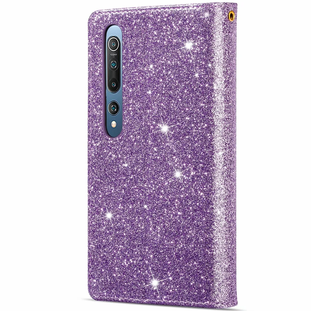 Glowing shiny protective case for Redmi Xiaomi 10 cc9 Pro 9 Explorer Redmi Note10 Note8 K30 Note9 S Pro max 8A zipper flip case leather case for xiaomi