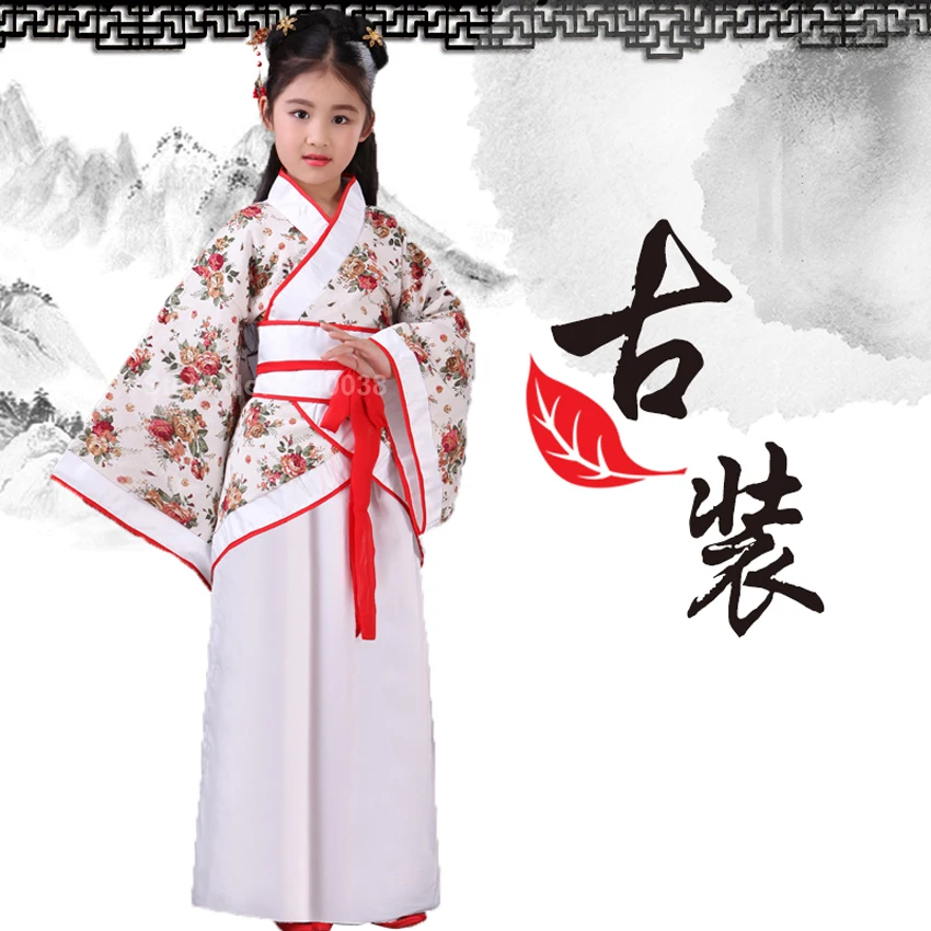 Традиционные китайские танцевальные костюмы для женщин Hanfu для принцессы, для детей, для девочек, винтажные Ретро древние сказочные костюмы для сцены