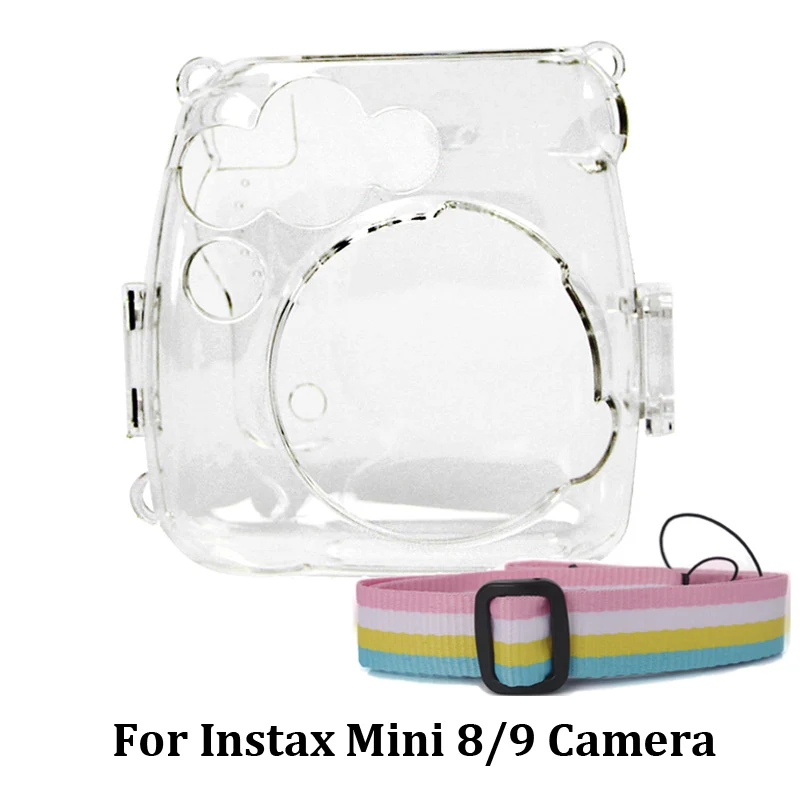 For Instax Mini 9 Прозрачная пластиковая защитная сумка-чехол с ремешком для Fujifilm Instax Mini camera для Mini 8/9/7 s/25/26/70/90/SP2 - Цвет: For Instax Mini 9